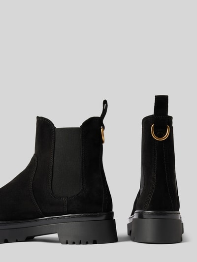 Peek & Cloppenburg GantChelsea Boots aus Leder mit Applikation Modell 'Aligrey' in black Großer Ausverkauf