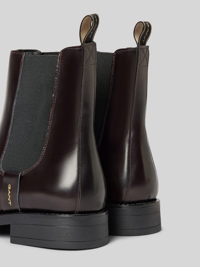 Peek & Cloppenburg GantChelsea Boots aus Leder mit Label-Detail Modell 'Fayy' in bordeaux Weihnachtsangebot