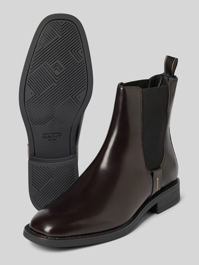 Peek & Cloppenburg GantChelsea Boots aus Leder mit Label-Detail Modell 'Fayy' in bordeaux Weihnachtsangebot