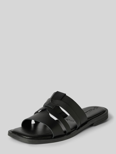 Peek & Cloppenburg TamarisSlides aus Leder mit schmalen Riemen in black