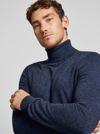 Peek & Cloppenburg MCNEALStrickpullover mit Rollkragen in dunkelblau melange Clearance-Verkauf