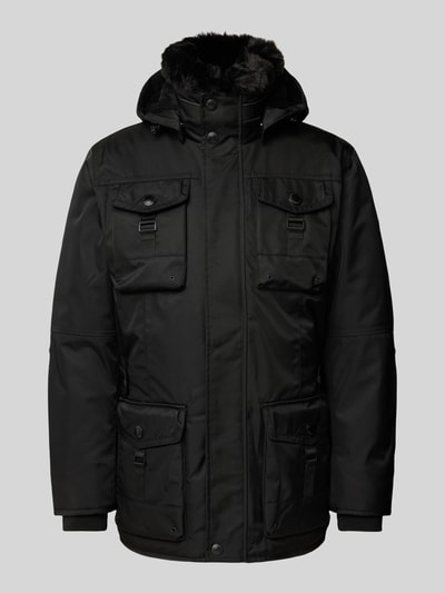 Peek & Cloppenburg WellensteynFunktionsjacke mit Kunstfellbesatz Modell 'LEUCHTCRAFT' in black Kostenloser Versand international