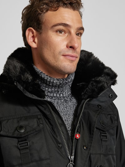 Peek & Cloppenburg WellensteynFunktionsjacke mit Kunstfellbesatz Modell 'LEUCHTCRAFT' in black Kostenloser Versand international