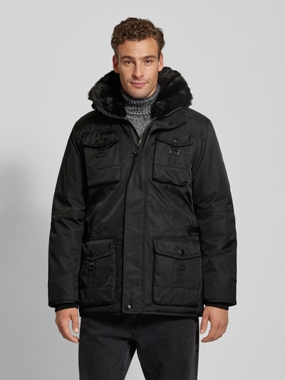 Peek & Cloppenburg WellensteynFunktionsjacke mit Kunstfellbesatz Modell 'LEUCHTCRAFT' in black Kostenloser Versand international