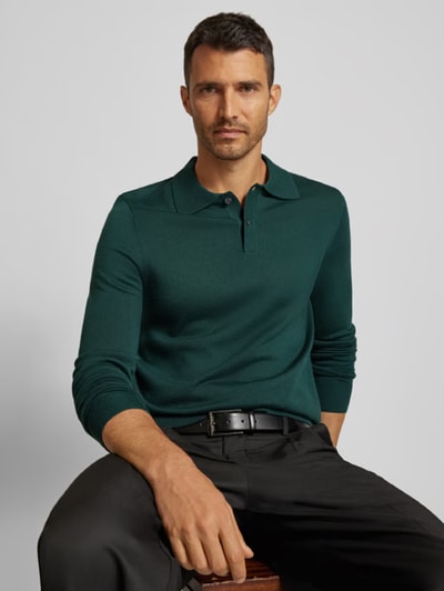 Peek & Cloppenburg Christian Berg MenSlim Fit Strickpullover mit Polokragen in bottle Outlet