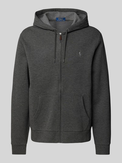 Peek & Cloppenburg Polo Ralph LaurenSweatjacke mit Logo-Stitching in graphit Auslauf
