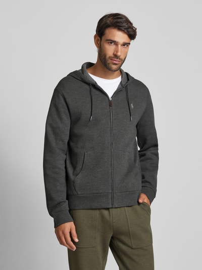 Peek & Cloppenburg Polo Ralph LaurenSweatjacke mit Logo-Stitching in graphit Auslauf