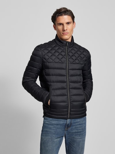 Peek & Cloppenburg Christian Berg MenSteppjacke mit Reißverschlusstaschen in black Fabrikverkauf