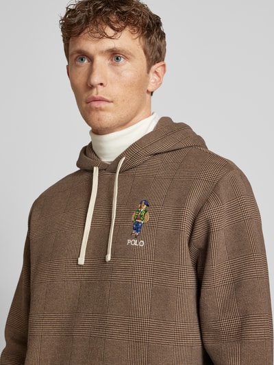 Peek & Cloppenburg Polo Ralph LaurenHoodie mit Label-Stitching in hazel Fabrik Onlineshop