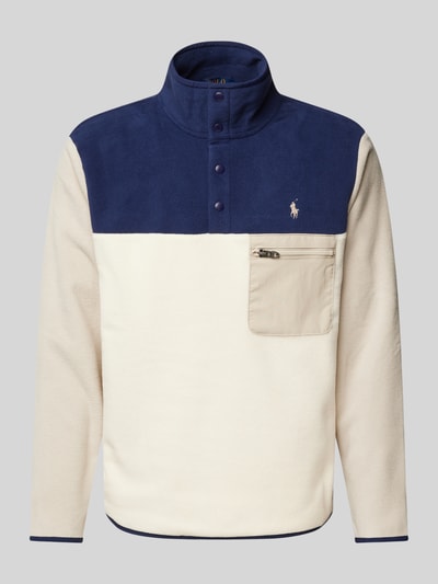 Peek & Cloppenburg Polo Ralph LaurenFleecepullover mit Brusttasche in offwhite Günstig kaufen