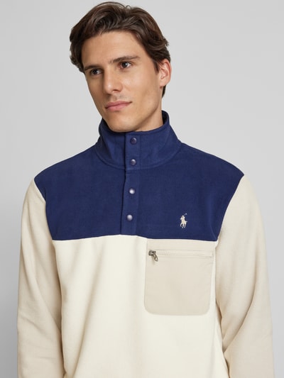 Peek & Cloppenburg Polo Ralph LaurenFleecepullover mit Brusttasche in offwhite Günstig kaufen