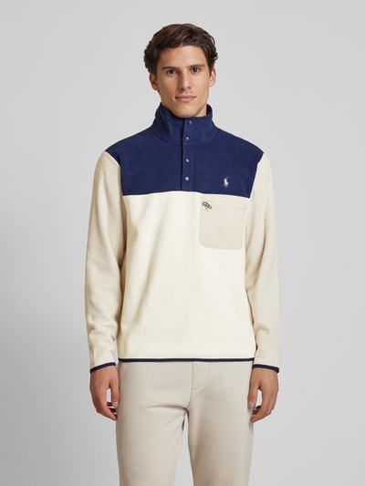 Peek & Cloppenburg Polo Ralph LaurenFleecepullover mit Brusttasche in offwhite Günstig kaufen