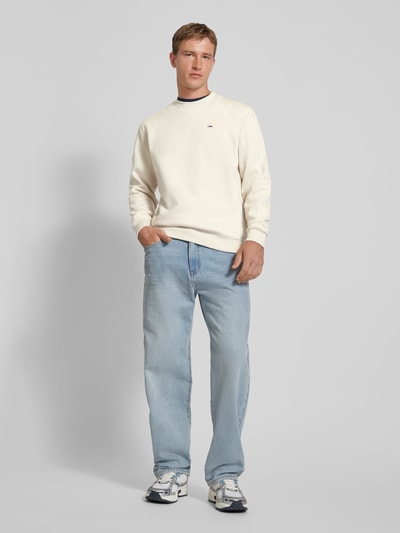 Peek & Cloppenburg Tommy JeansRegular Fit Sweatshirt mit Logo-Badge in beige