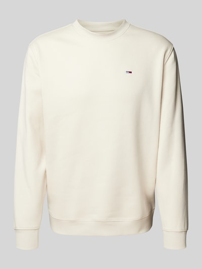 Peek & Cloppenburg Tommy JeansRegular Fit Sweatshirt mit Logo-Badge in beige Weihnachtsangebot