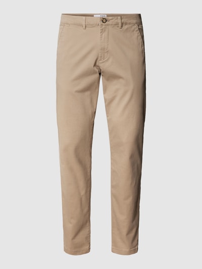 Peek & Cloppenburg SELECTED HOMMESlim Fit Chino in unifarbenem Design Modell 'NEW Miles' in beige Neueste Mode