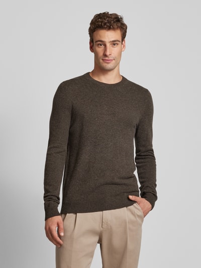Peek & Cloppenburg MCNEALStrickpullover mit Rundhalsausschnitt in dunkelbraun melange Begrenzte Freigabe