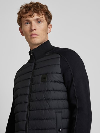 Peek & Cloppenburg BOSSStrickjacke mit Stehkragen Modell 'Esfero' in black Zeitbegrenzte Promotion