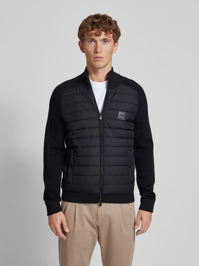 Peek & Cloppenburg BOSSStrickjacke mit Stehkragen Modell 'Esfero' in black Zeitbegrenzte Promotion