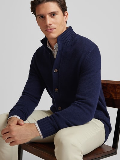 Peek & Cloppenburg Christian Berg MenStrickjacke mit Stehkragen in marine Fabrikladen