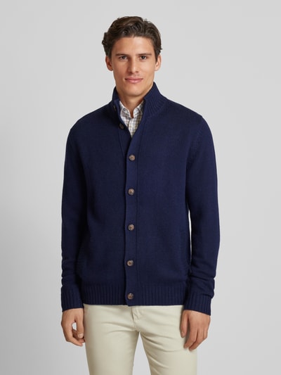 Peek & Cloppenburg Christian Berg MenStrickjacke mit Stehkragen in marine Fabrikladen