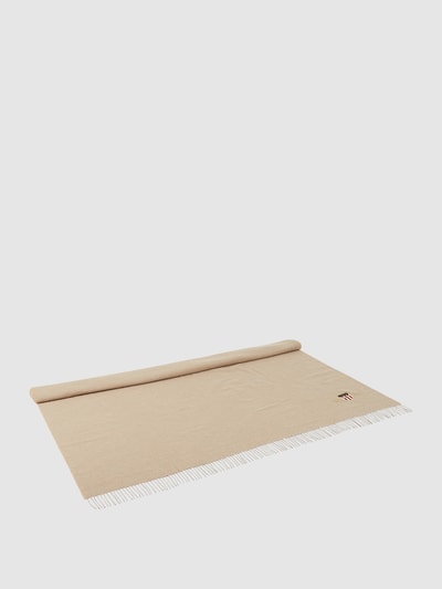Peek & Cloppenburg GantDecke mit Fransen und Label-Stitching in beige