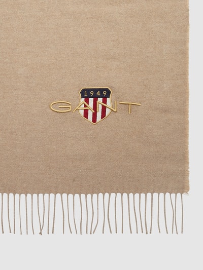 Peek & Cloppenburg GantDecke mit Fransen und Label-Stitching in beige Black Friday Preise