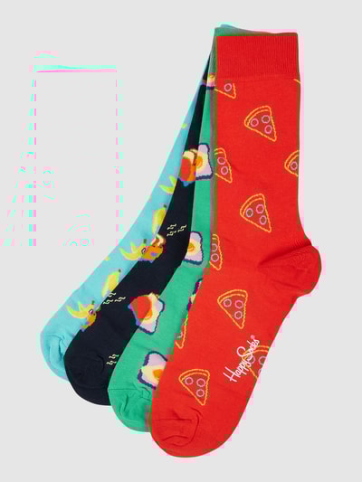 Peek & Cloppenburg Happy SocksSocken mit Stretch-Anteil im 4er-Pack in rot