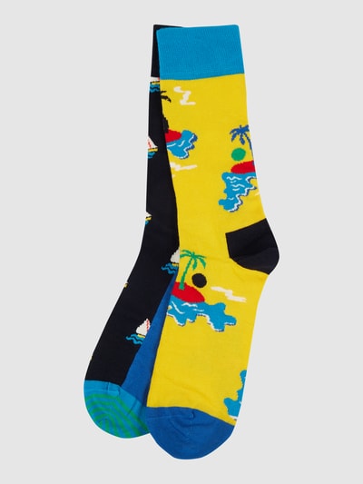 Peek & Cloppenburg Happy SocksSocken mit Stretch-Anteil im 2er-Pack in blau