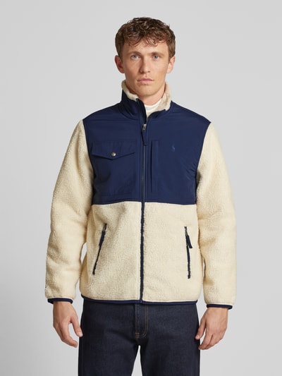 Peek & Cloppenburg Polo Ralph LaurenFleecejacke mit Label-Stitching in offwhite Cyber Monday