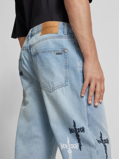 Peek & Cloppenburg REVIEWBaggy Jeans mit Kreuz-Stickerei in blau Blitzangebot