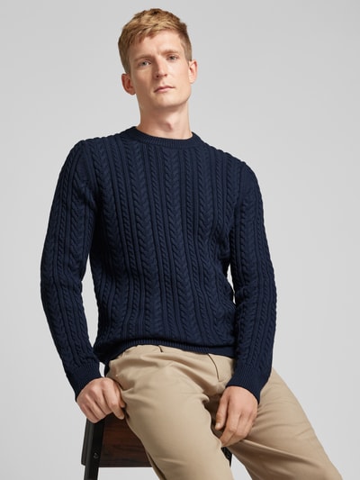 Peek & Cloppenburg MCNEALStrickpullover mit Zopfmuster in dunkelblau Neuheiten
