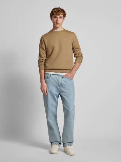 Peek & Cloppenburg BlendSweatshirt mit gerippten Abschlüssen Modell 'Downton' in sand