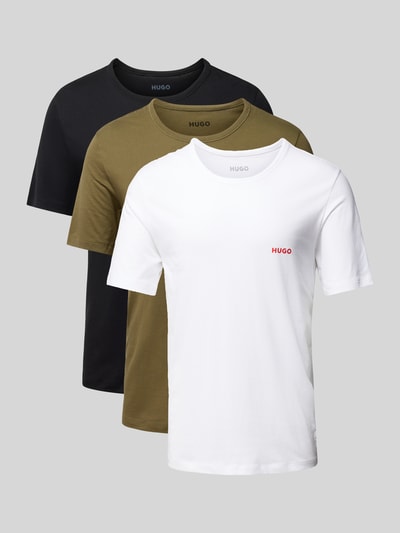 Peek & Cloppenburg HUGOT-Shirt mit Label-Print im 3er-Pack in oliv