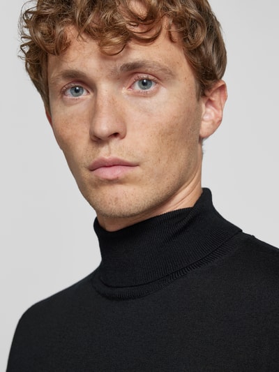 Peek & Cloppenburg SELECTED HOMMERollkragenpullover aus Wolle Modell 'TRAY' in black Begrenzte Freigabe