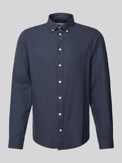 Peek & Cloppenburg Casual FridayRegular Fit Freizeithemd mit Button-Down-Kragen Modell 'ANTON' in marine melange Letzter Tag