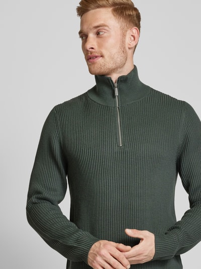 Peek & Cloppenburg JAKE*S STUDIO MENTroyer mit gerippten Abschlüssen in dunkelgrau Bis zu 60% Rabatt