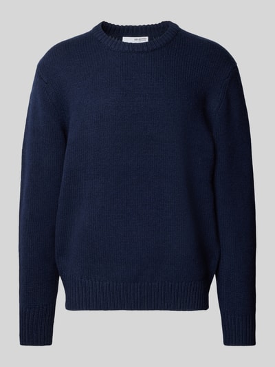 Peek & Cloppenburg SELECTED HOMMEStrickpullover mit Rundhalsausschnitt Modell 'CODY' in dunkelblau Nur für heute