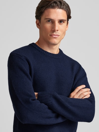 Peek & Cloppenburg SELECTED HOMMEStrickpullover mit Rundhalsausschnitt Modell 'CODY' in dunkelblau Nur für heute
