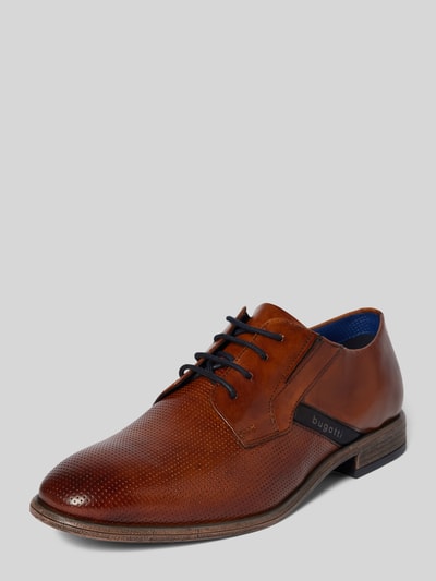 Peek & Cloppenburg bugattiDerby-Schuhe aus echtem Leder Modell 'Lero' in cognac