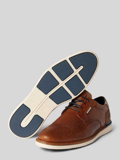 Peek & Cloppenburg BULLBOXERLederschnürschuhe mit Strukturmuster Modell 'FLIN' in cognac Versandkostenfrei