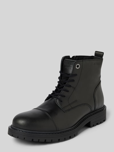 Peek & Cloppenburg Jack & JonesLederboots mit Zugschlaufe Modell 'TREMOR' in black
