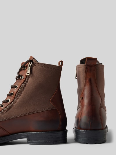 Peek & Cloppenburg ReplayBoots mit Reißverschluss Modell 'PACK BIKER' in cognac Lagerräumung