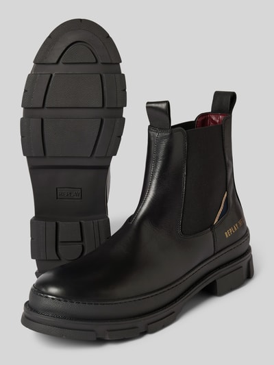 Peek & Cloppenburg ReplayBoots aus Leder mit elastischen Einsätzen Modell 'VEGA LACE' in black Top Angebot