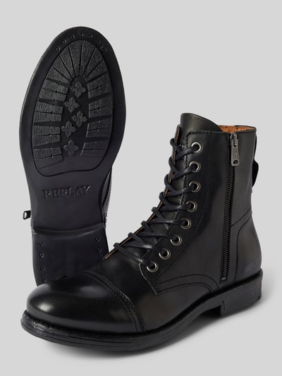 Peek & Cloppenburg ReplayBoots aus Leder mit Reißverschluss Modell 'PHIM' in black Online Outlet