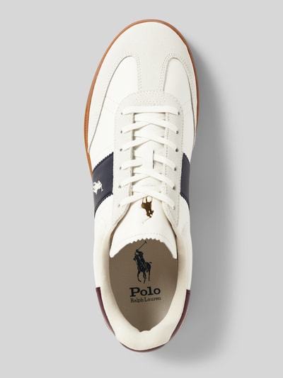 Peek & Cloppenburg Polo Ralph LaurenSneaker aus Leder mit Logo-Stitching Modell 'AERA' in weiss VIP-Rabatte