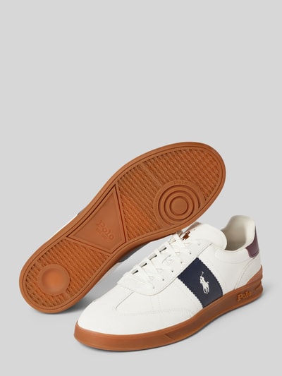 Peek & Cloppenburg Polo Ralph LaurenSneaker aus Leder mit Logo-Stitching Modell 'AERA' in weiss VIP-Rabatte