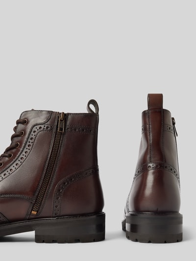 Peek & Cloppenburg DIGELSchnürboots aus echtem Leder Modell 'Spencer' in mittelbraun Kostenlose Rückgabe