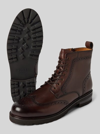 Peek & Cloppenburg DIGELSchnürboots aus echtem Leder Modell 'Spencer' in mittelbraun Kostenlose Rückgabe