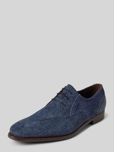 Peek & Cloppenburg Floris Van BommelLederderby mit Strukturmuster Modell 'De Stapper' in marine