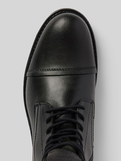 Peek & Cloppenburg Jack & JonesSchnürboots aus Leder mit Ziernähten Modell 'SHAUN' in black Bis zu 50% Rabatt